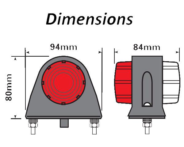 Britax-Red/Clear-12 volt -Mudguard Marker Lamp. - Image 4