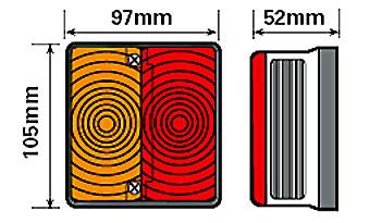 Britax-12V-Bulb-Square 3 Combination Rear Lamp. - Image 4